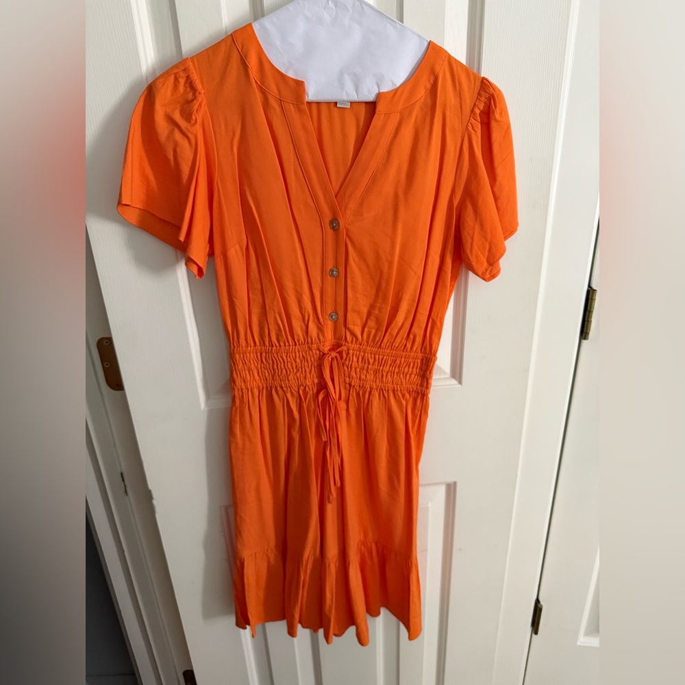 LOFT Orange V-Neck Dress